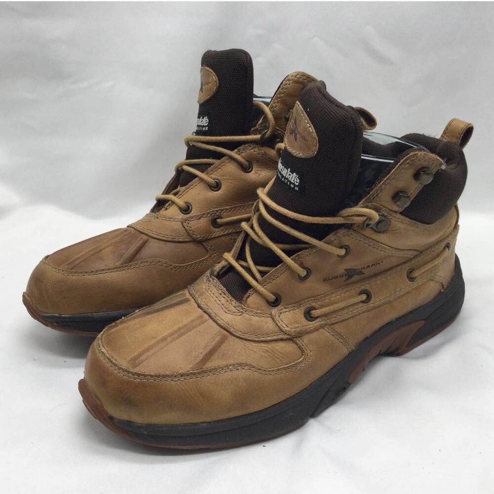 Vintage Rugged Shark Leather Boots men 10